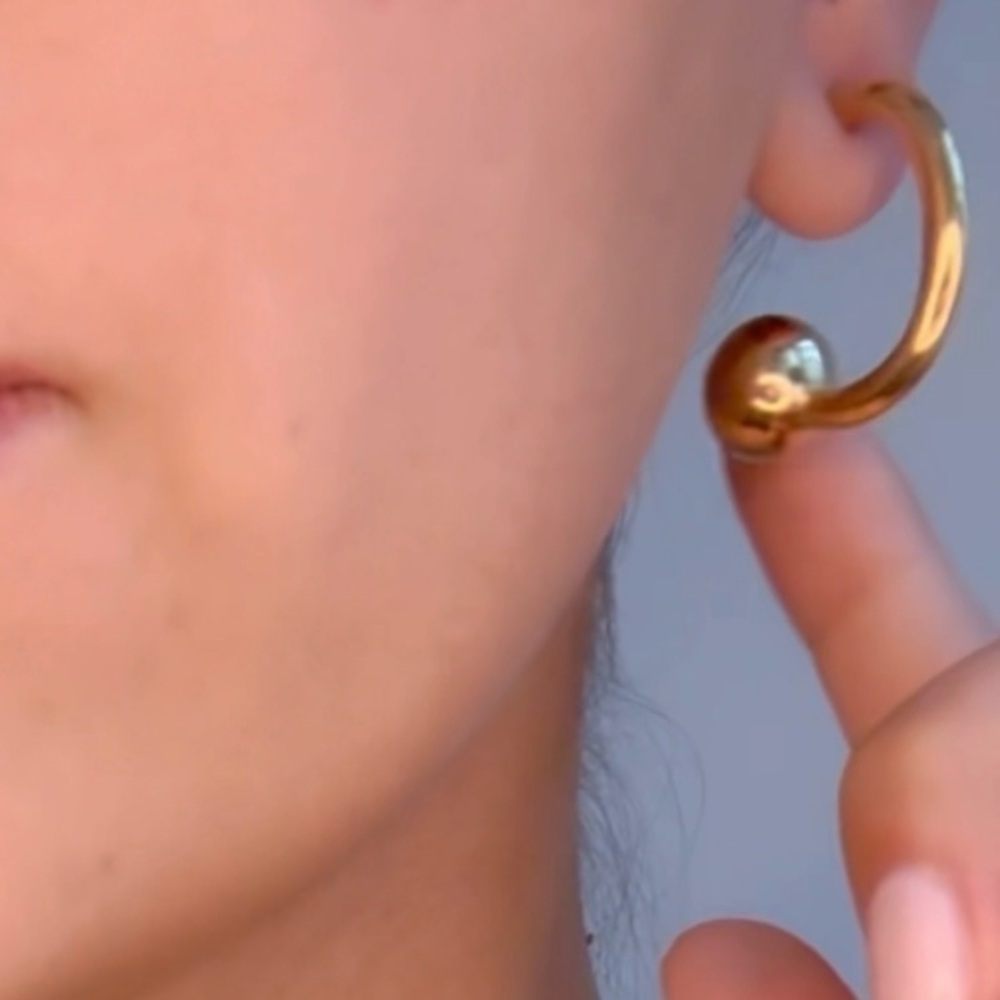 Hoop Earrings with Spherical Accents